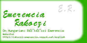emerencia rakoczi business card